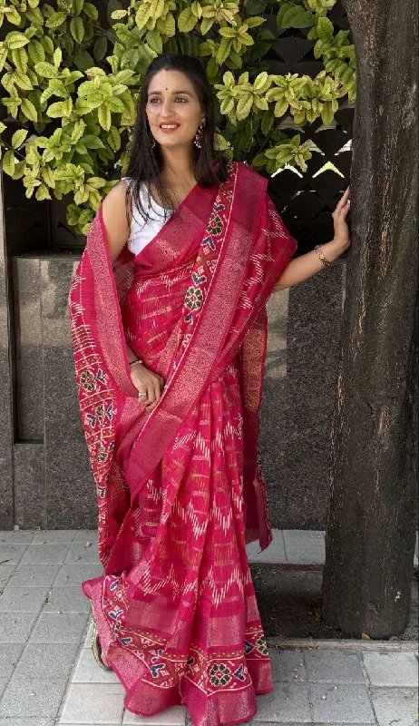 Women Party Wear Bandhej Pura Candy Cotton Silk Saree with Un Stitched Blouse Delicate Pleat Blouse Women Party Wear Bandhej Pura Candy Cotton Silk Saree with Un Stitched Blouse Delicate Pleat Blouse