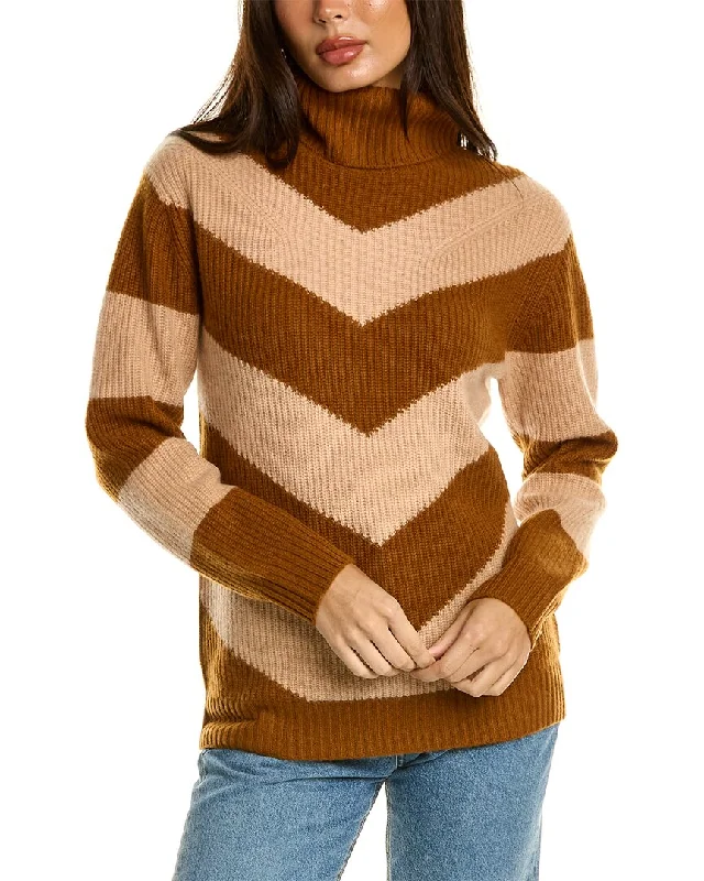 Magaschoni Mock Neck Mitered Rib Cashmere Sweater Fleece Sweater Nylon Polyester