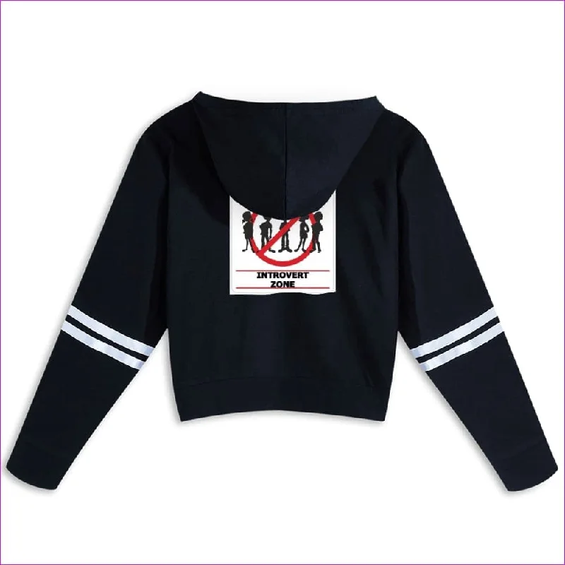 Introvert Zone Womens Long Sleeve Black Organic Crop Hoodie Hoodie with Set-In Sleeves Structured Classic Introvert Zone Womens Long Sleeve Black Organic Crop Hoodie Hoodie with Set-In Sleeves Structured Classic