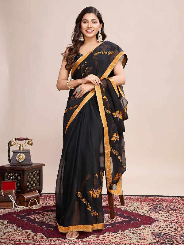 Women Party Wear Flower Embroidery Worked Georgette Saree with Un Stitched Blouse Modern Oversized Blouse Women Party Wear Flower Embroidery Worked Georgette Saree with Un Stitched Blouse Modern Oversized Blouse