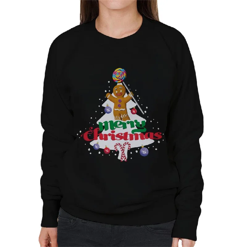 Shrek Christmas Gingerbread Man Merry Xmas Women's Sweatshirt Hoodie with Cropped Fit Short Trendy