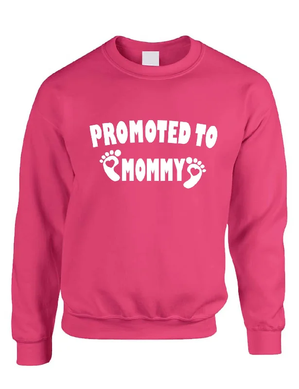 Adult Sweatshirt Promoted To Mommy To Be Baby Gift New Born Top Hoodie with Button Placket Classic Preppy Adult Sweatshirt Promoted To Mommy To Be Baby Gift New Born Top Hoodie with Button Placket Classic Preppy