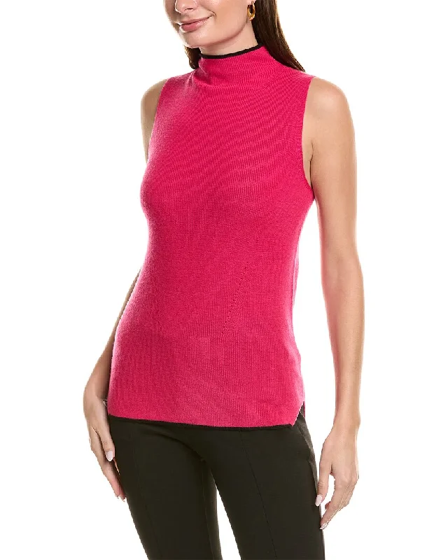 St. John Funnel Neck Wool-Blend Sweater Soft Cozy Warm