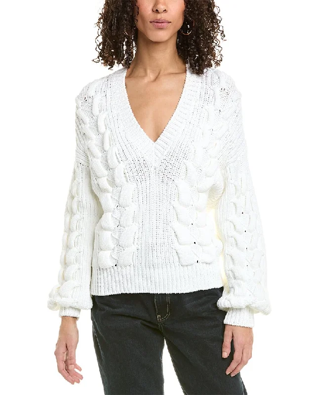 IRO Oversized Chunky Knit Sweater Notch Collar Peter Pan Collar Cowl Neck