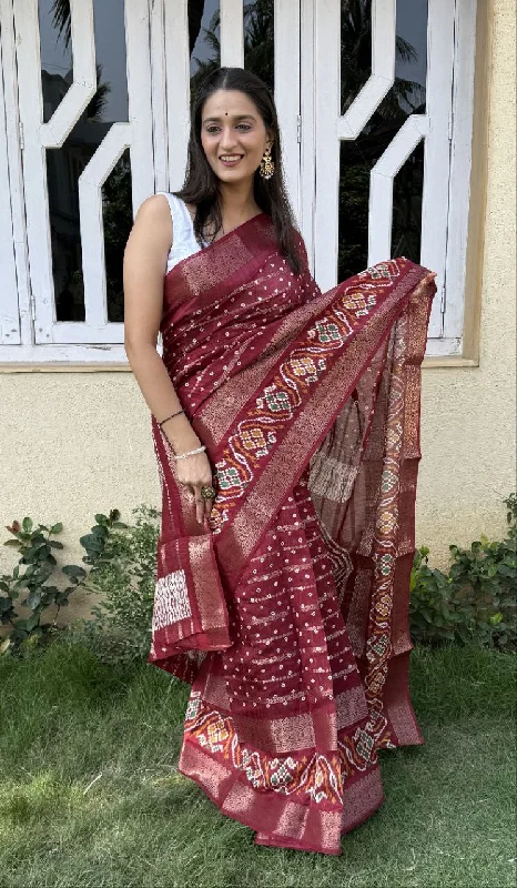 Women Party Wear Foil Printed Candy Cotton Silk Saree with Un Stitched Blouse Feminine Puff Blouse Women Party Wear Foil Printed Candy Cotton Silk Saree with Un Stitched Blouse Feminine Puff Blouse