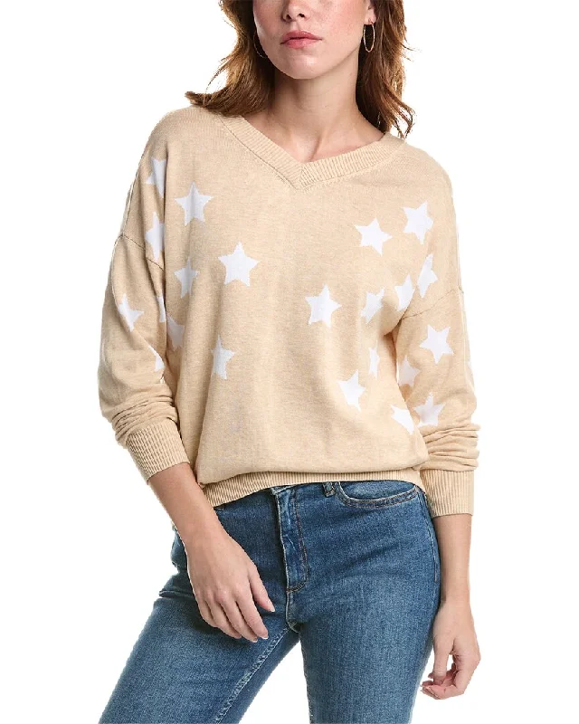 Edinburgh Knitwear Scattered Star Sweater Mesh Sweater Canvas Denim