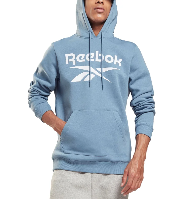 Reebok Mens Logo Print Fleece Hoodie Hoodie with Zipper Placket Modern Functional