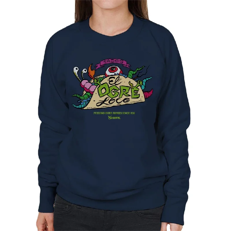 Shrek Tacos El Ogre Loco Women's Sweatshirt Hoodie with Hem Applique Textured Unique Shrek Tacos El Ogre Loco Women's Sweatshirt Hoodie with Hem Applique Textured Unique