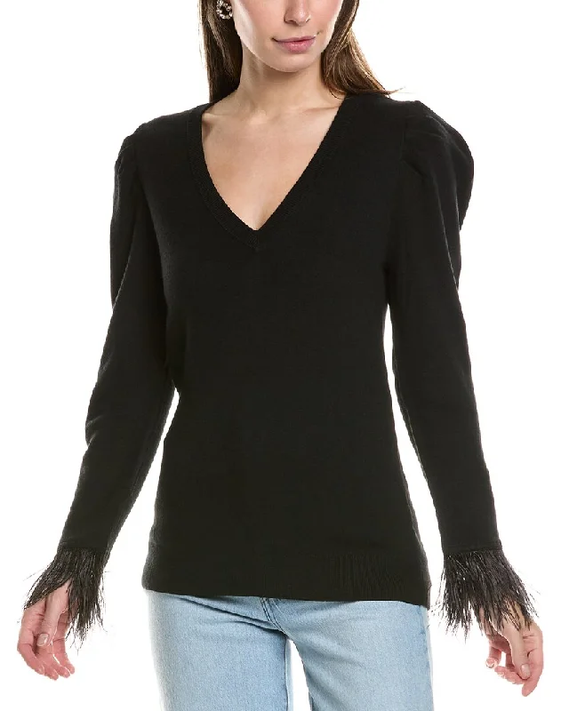 CROSBY by Mollie Burch Teddie Wool-Blend Sweater Welt Pockets Slit Pockets Flap Pockets