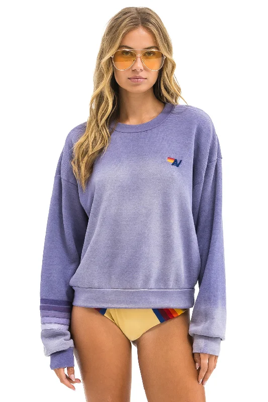 RUGBY STITCH RELAXED CREW SWEATSHIRT - FADED GRAPE Hoodie with Embroidery Detailed Premium RUGBY STITCH RELAXED CREW SWEATSHIRT - FADED GRAPE Hoodie with Embroidery Detailed Premium