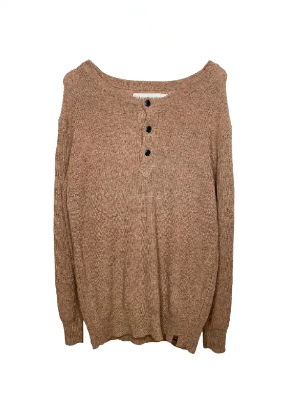 Women's Shaker Sweater In Brown Nylon Fabric Polyester Fabric Spandex Fabric