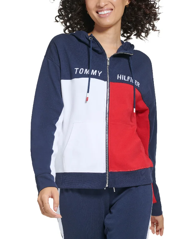 Women's Colorblocked Hoodie Hoodie with Toggle Buttons Decorative Unique