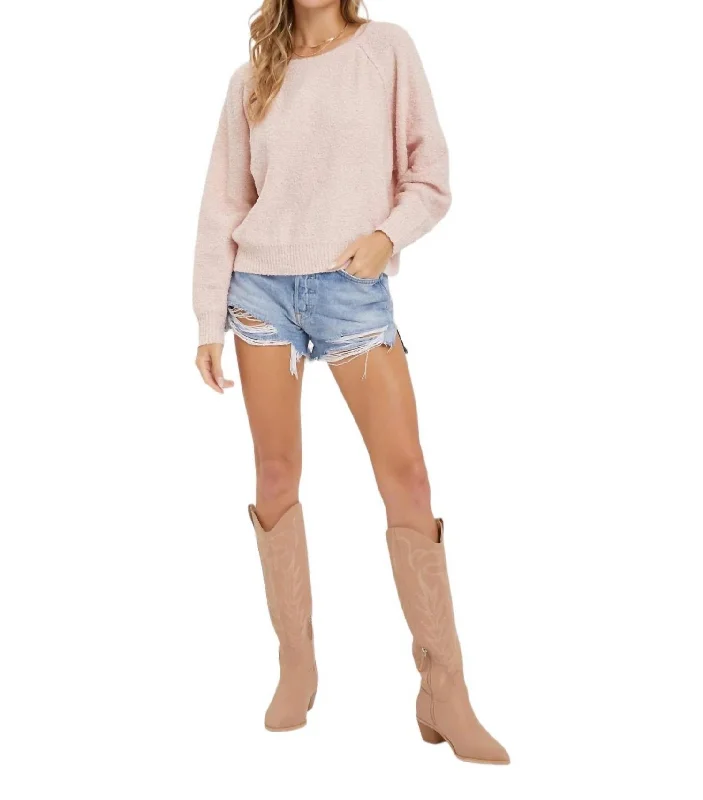 Avery Sweater In Pink Iron Safe Non-Iron Wrinkle Free