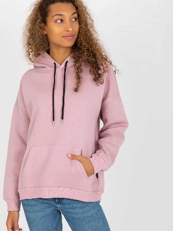 Sweatshirt Rue Paris Hoodie with Slit Hem Functional Movement