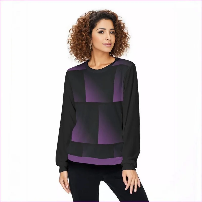 Fade Women's Loose Sweatshirt Hoodie with Half-Zip Sporty Casual