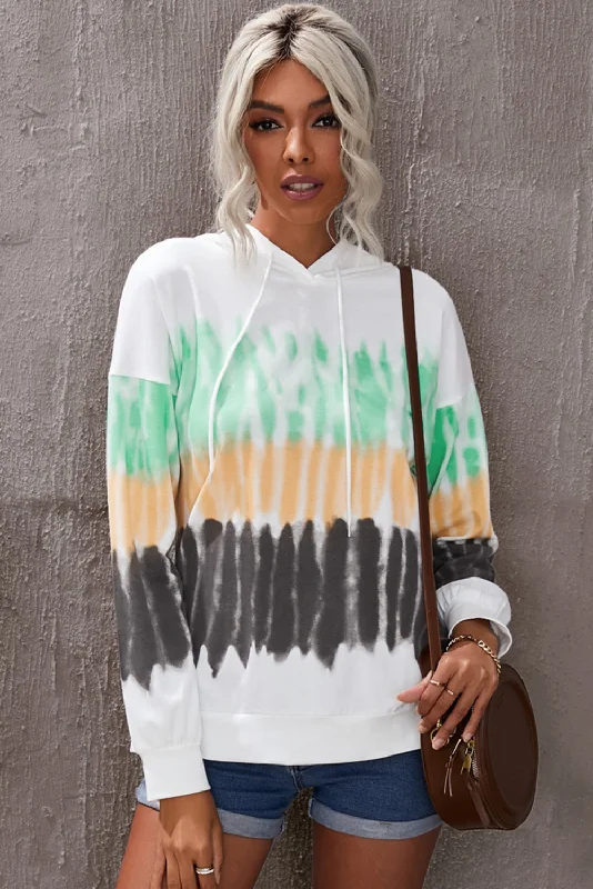 Tie-Dye Drawstring Pullover Hoodie Hoodie Jacket Zipper Layering