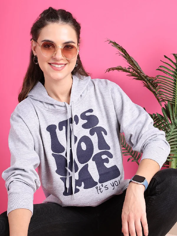 VimaL Jonney Regular Fit Grey Printed Hoodie For Women Hoodie with Distressed Vintage Worn VimaL Jonney Regular Fit Grey Printed Hoodie For Women Hoodie with Distressed Vintage Worn