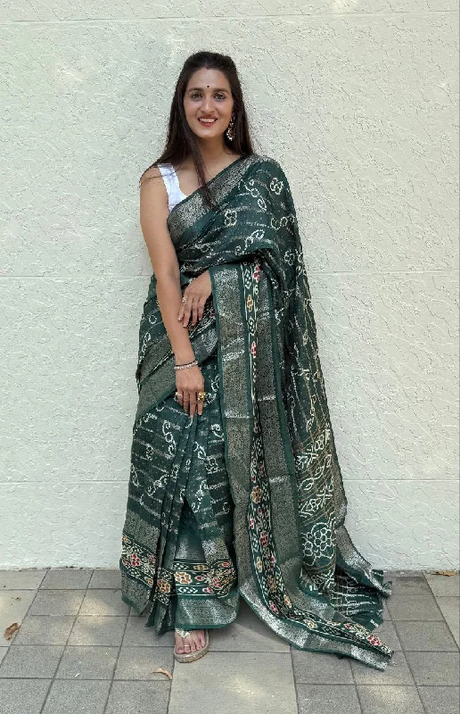 Women Party Wear Bandhej Pura Candy Cotton Silk Saree with Un Stitched Blouse Business Casual Blouse Women Party Wear Bandhej Pura Candy Cotton Silk Saree with Un Stitched Blouse Business Casual Blouse