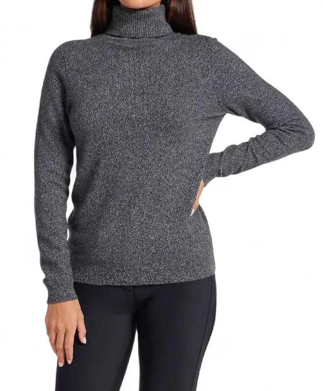 Emily Cashmere Turtleneck Sweater In Charcoal Long Sweater Short Sweater Cropped Sweater