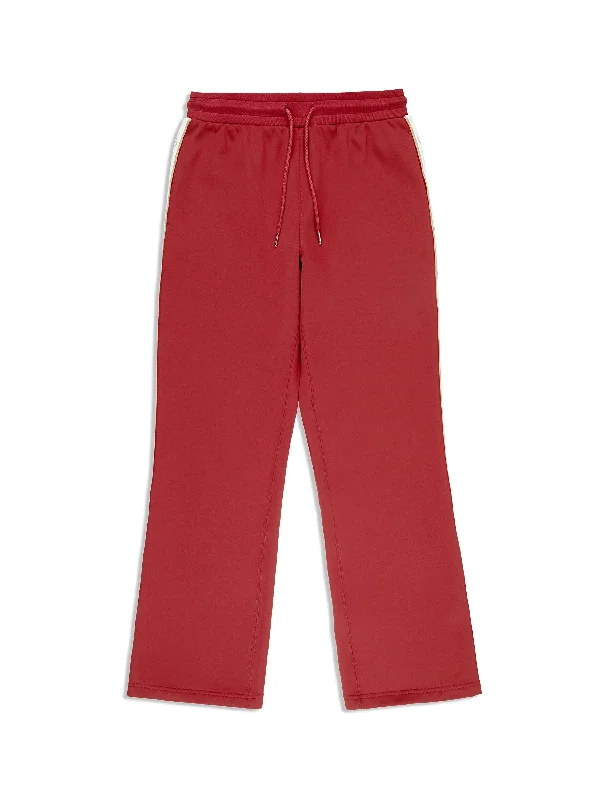 Ardea Straight Leg Track Pant- Sun Dried Tomato Trendy Printed Pants