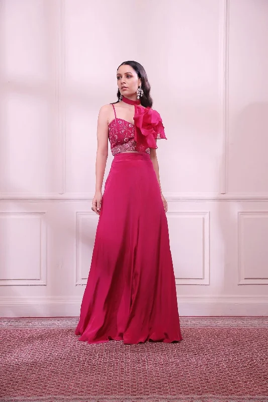 Pink sapphire top with flared pants Casual Lounge Pants