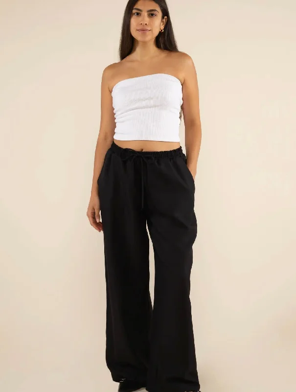 Henry Straight Leg Pants - Black Slim-Fit Leggings