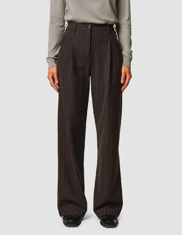 Serene Pants Wide Walnut Herringbone Chic Black Leggings