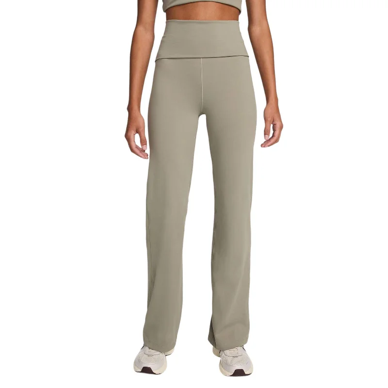 Nike Womens Dri-FIT High-Waisted Fold-Over Pants Elegant High-Waist Pants