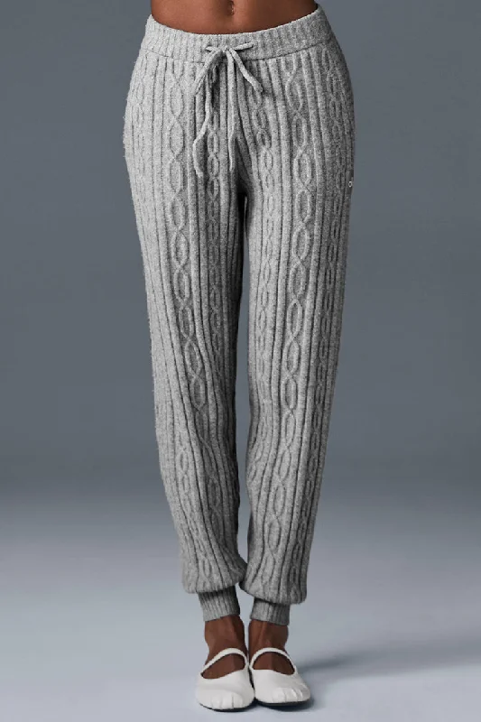 CABLE KNIT WINTER BLISS PANT Comfy High-Waist Jeans