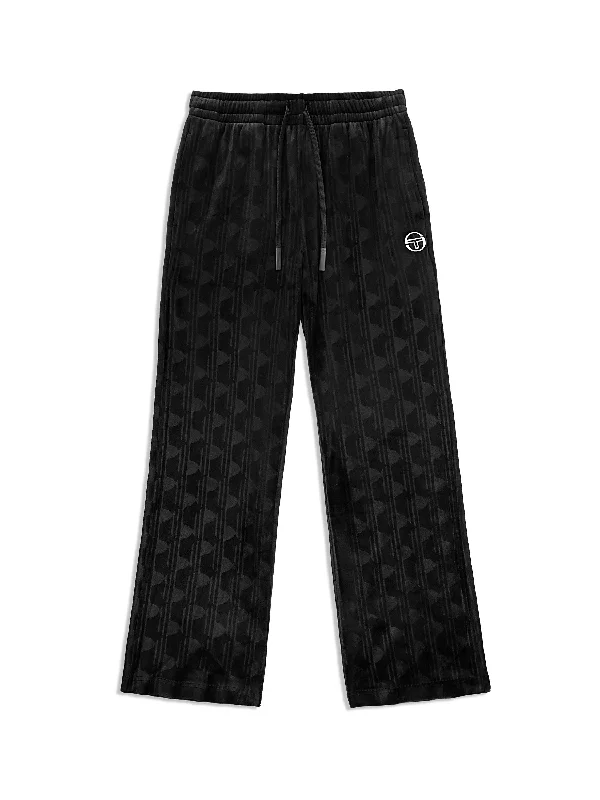 Gabrisa Velour Track Pant- Black Beauty Trendy Palazzo Pants