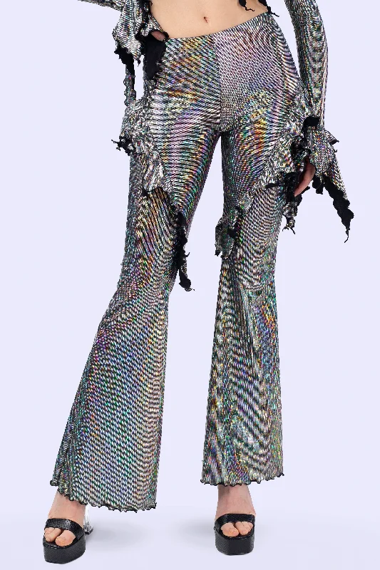 Silvermist Ruffled Pants Stretch Fit Pants