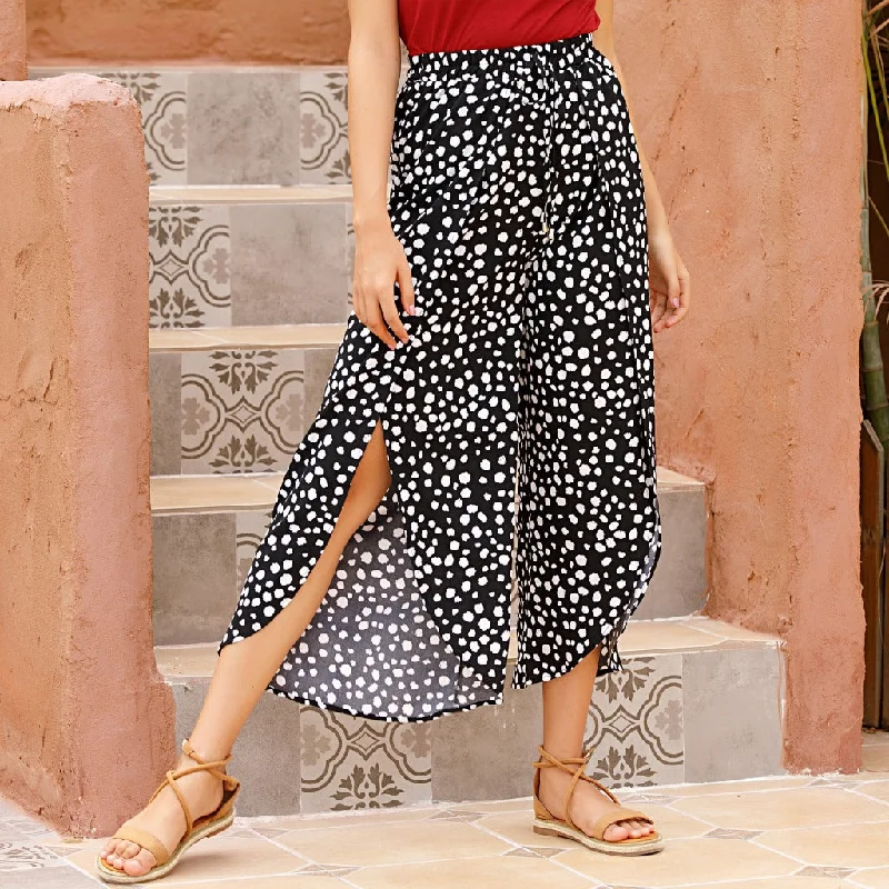 IKEARLAX   cross-border  women's clothing irregular printed pants printed wide-leg pants women's fashion polka dot pants Stylish Harem Pants