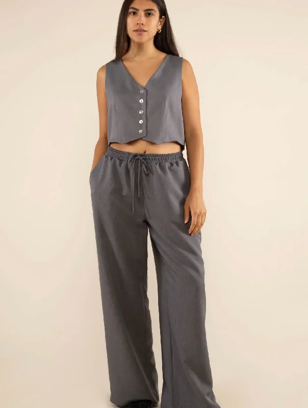 Henry Straight Leg Pants - Heather Grey Chic Slim Fit Pants
