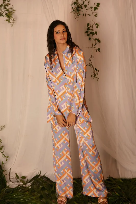 Printed Kurta with Pants Cozy Fitted Pants