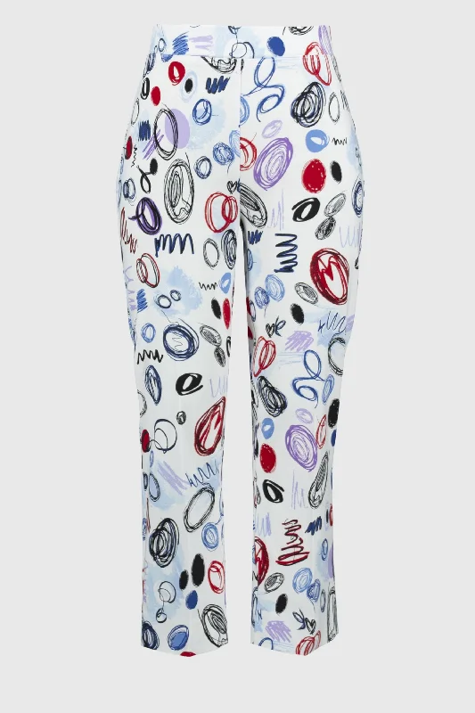 Millennium Abstract Print Crop Pants Cozy Fitted Pants