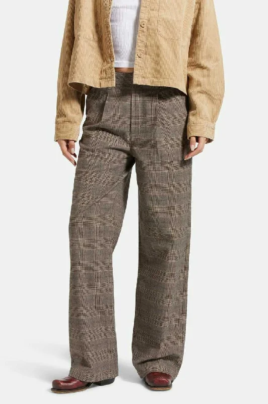 Ludlow Pant - Brown/Cream Houndstooth Cozy Full-Length Pants