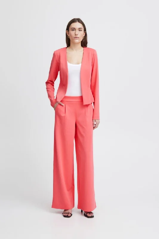 Kate Sus Long Wide Pant - Calypso Coral Comfortable Maternity Pants