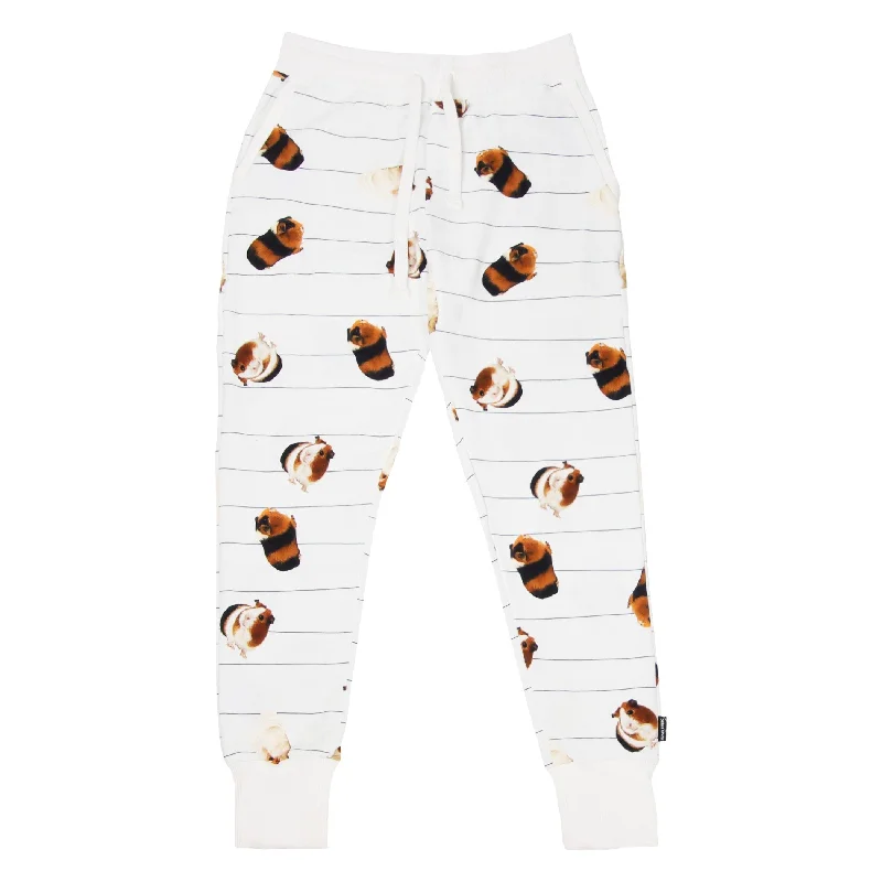 SNURK guinea pig white pants ladies Casual Plaid Pants