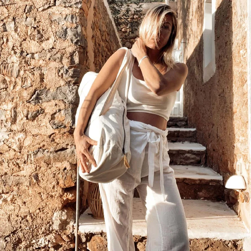 Boon Pants - Women - SS Simple Saloo - S001 White Comfy Athletic Pants