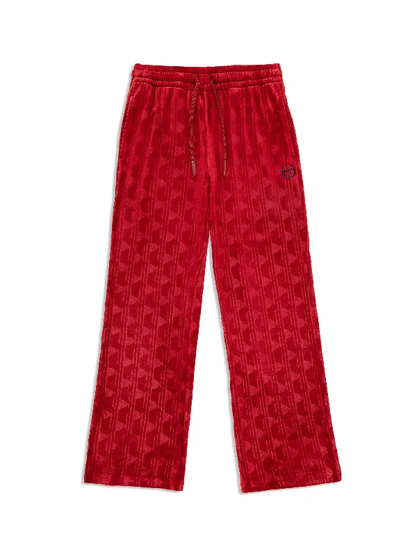 Gabrisa Velour Track Pant- Sun Dried Tomato Cozy Full-Length Pants