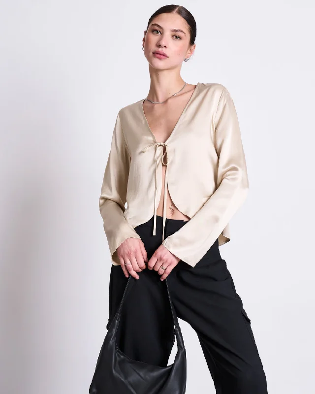 BLOUSE AMARA IVORY Side Tie Blouse