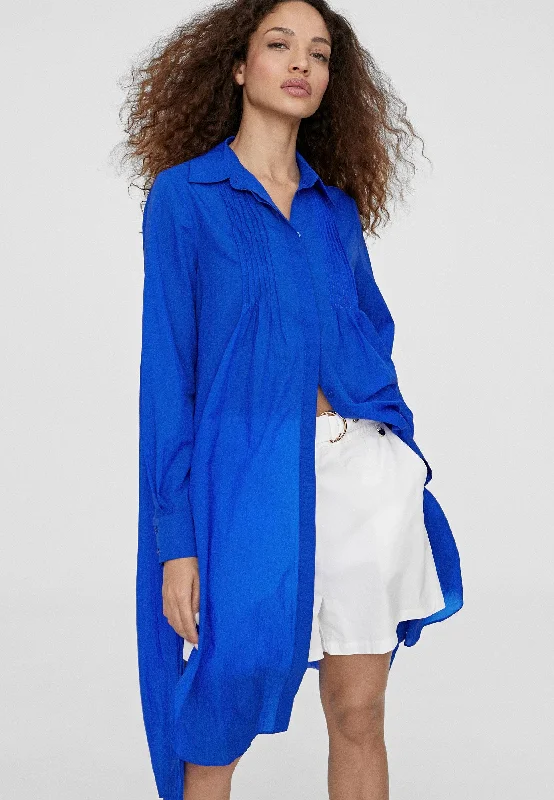 Long blouse with slits Ruched Sleeve Blouse