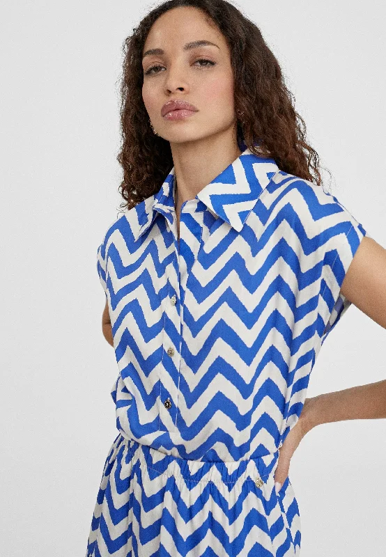 Zig-zag striped blouse Modern Work Blouse