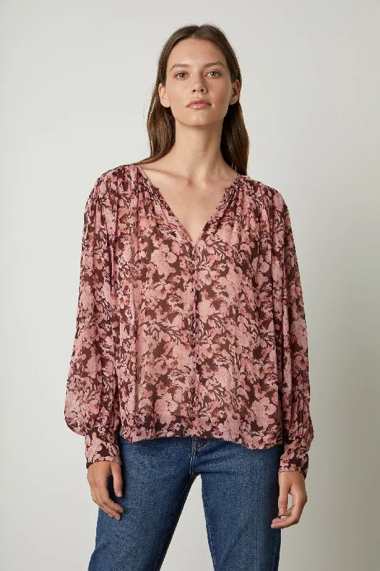 MILEY PRINTED BOHO BLOUSE Lightweight Tunic Blouse