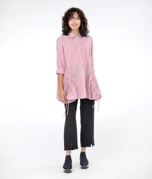 Niche - Pinstripe - Billows Blouse - Red Soft Knit Blouse