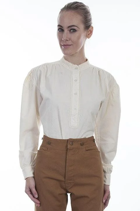 Scully IVORY LADIES BLOUSE Frilled Cuff Blouse