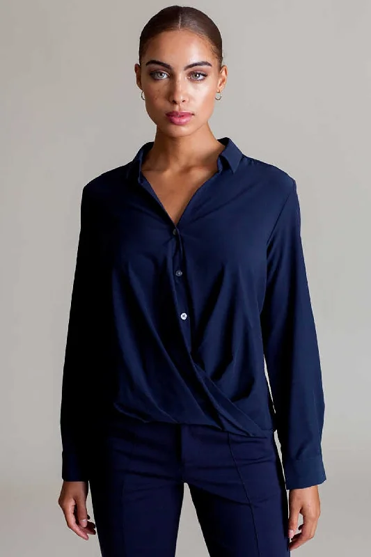 Signature Barcelona Blouse in Navy Loose Fit Blouse