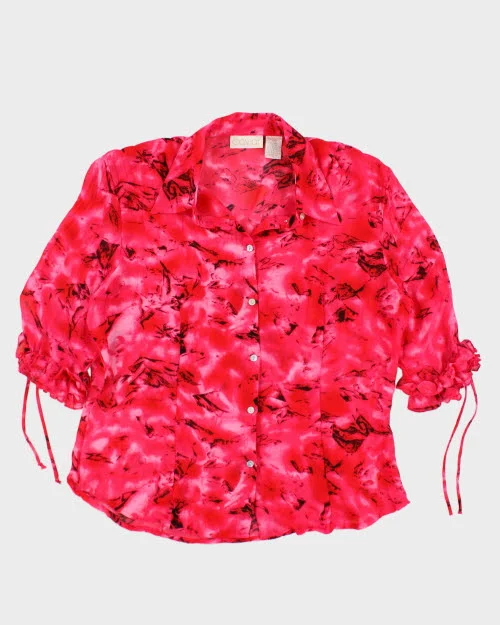 Y2k 00s Caviar Ruffle Sleeve Blouse - M Casual Relaxed Fit Blouse