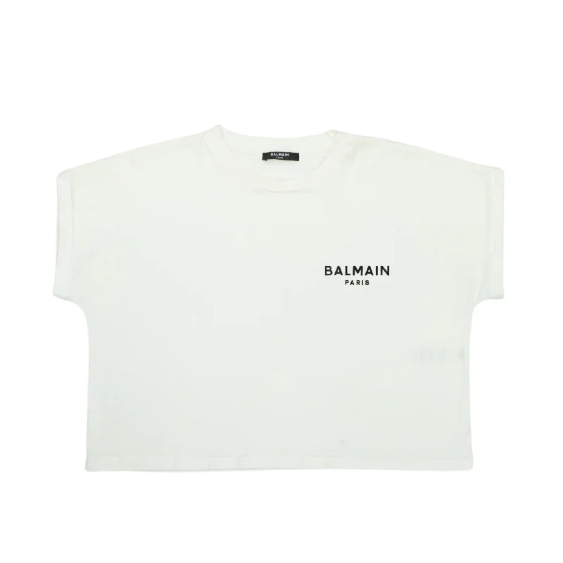 Balmain Cropped Tee - Women's S Handmade Hand-knitted Hand-woven