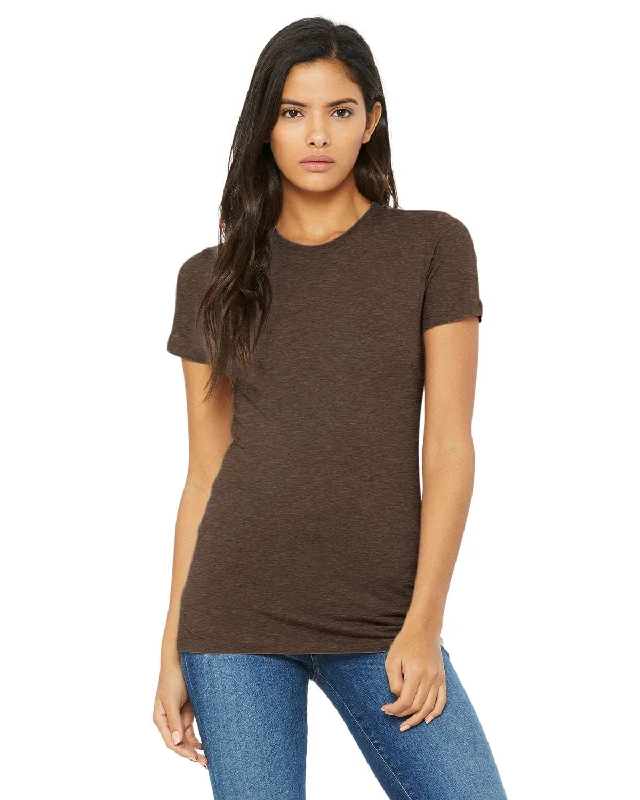 Bella+Canvas Ladies Favorite T-Shirt | Heather Brown Zippered Buttoned Snapped